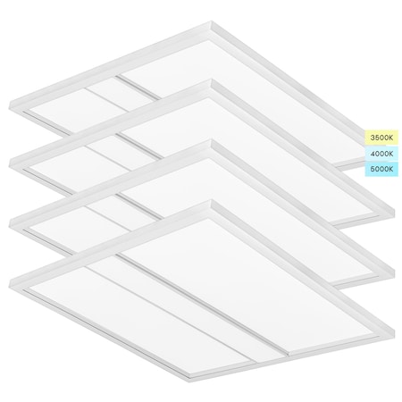 Luxrite 2x2 FT Troffer LED Panel Lights 3CCT 3500K-5000K 25/30/35W Up to 3850LM 0-10V Dimmable DLC UL, 4PK LR25705-4PK